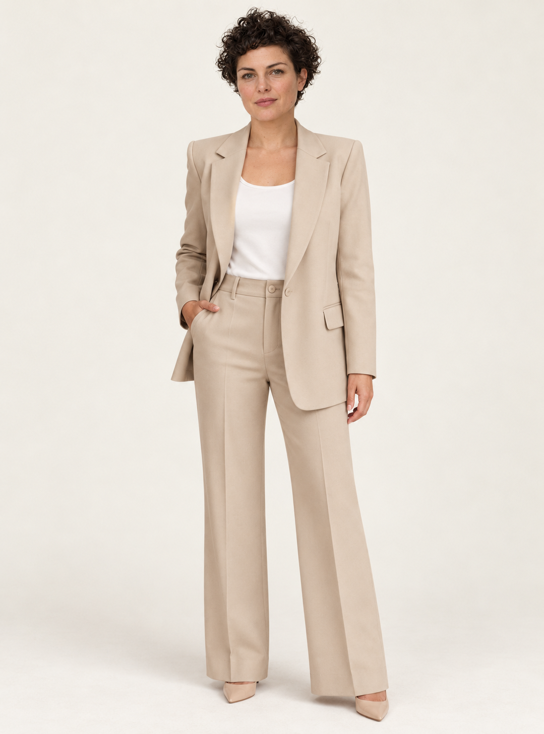 Vianne Blazer Pant Suit Set | Women's Wide-Leg Two-Piece Outfit