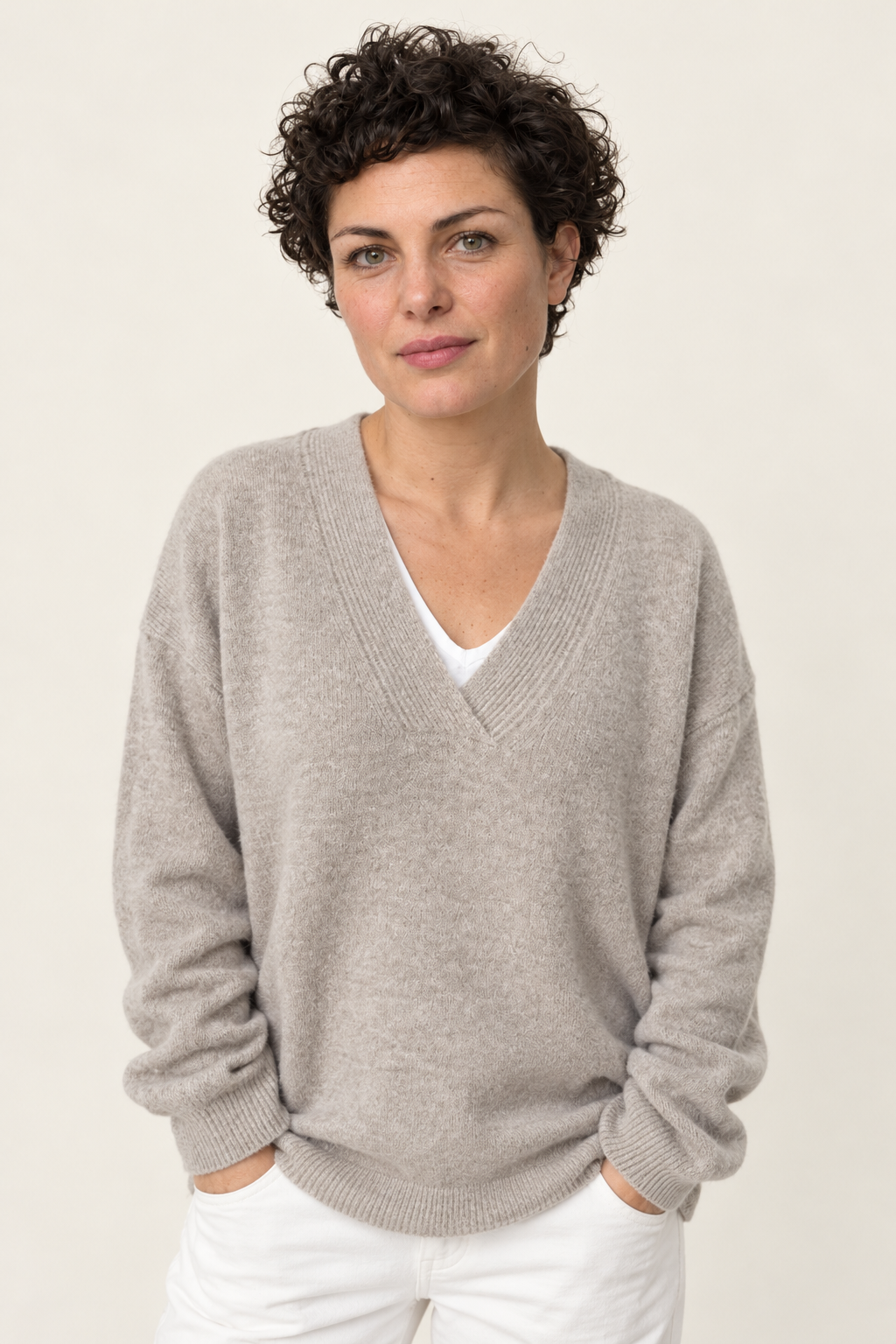 Azalea Oversized V-Neck Sweater | Women's Long Sleeve Knit Pullover