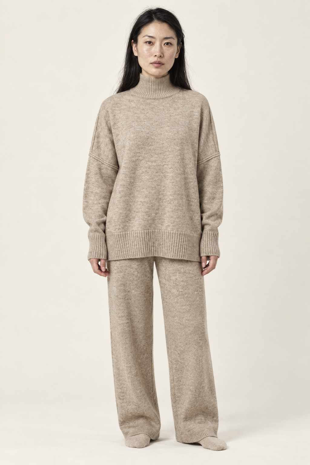 Yasmin Oversized Turtleneck Sweater Set | Women's Wide-Leg Knit Set