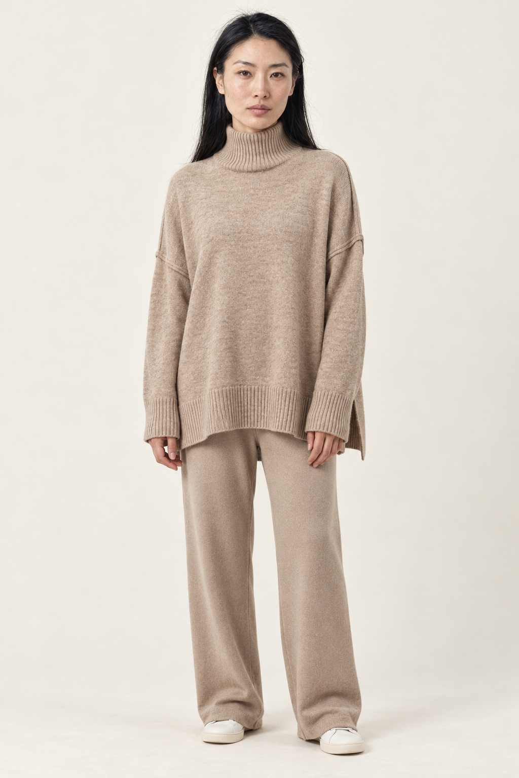 Yasmin Oversized Turtleneck Sweater Set | Women's Wide-Leg Knit Set