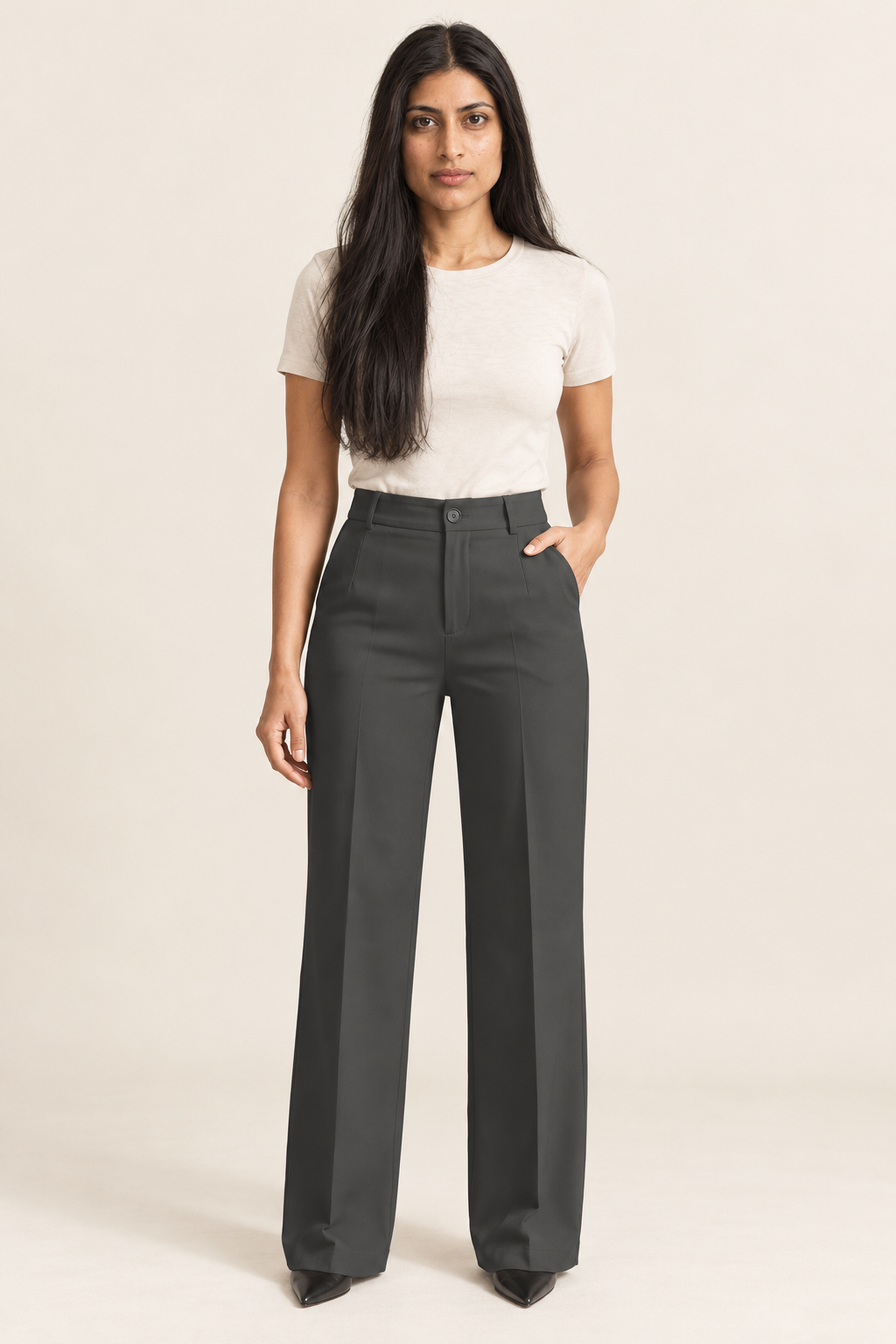 Vesper High-Waist Wide-Leg Pants | Women's Tailored Office Trousers