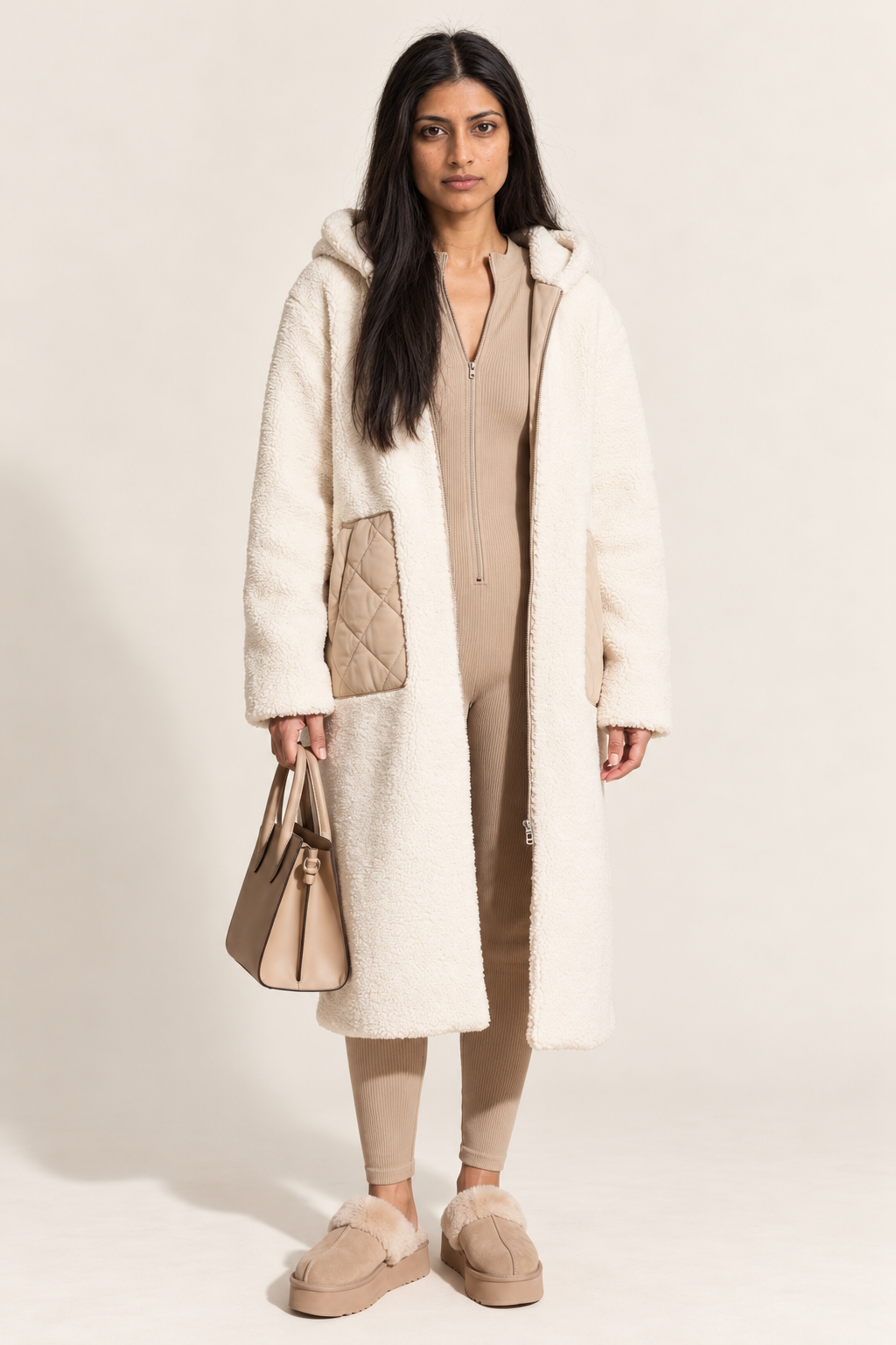 Maelle Reversible Puffer Coat | Women's Longline Hooded Winter Jacket