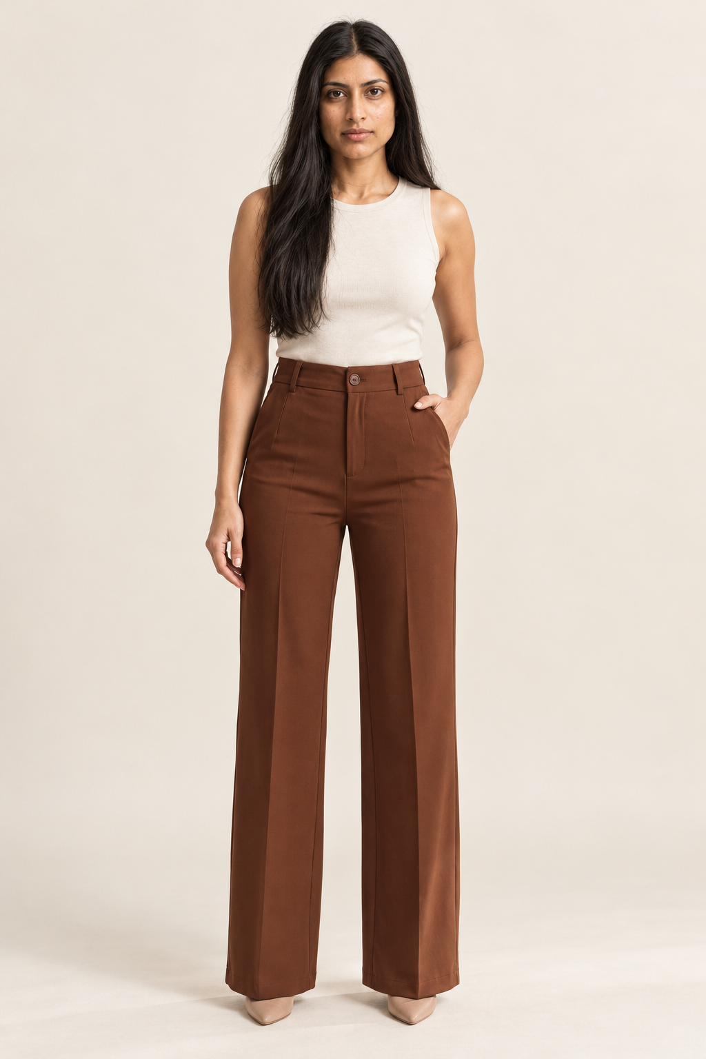 Vesper High-Waist Wide-Leg Pants | Women's Tailored Office Trousers