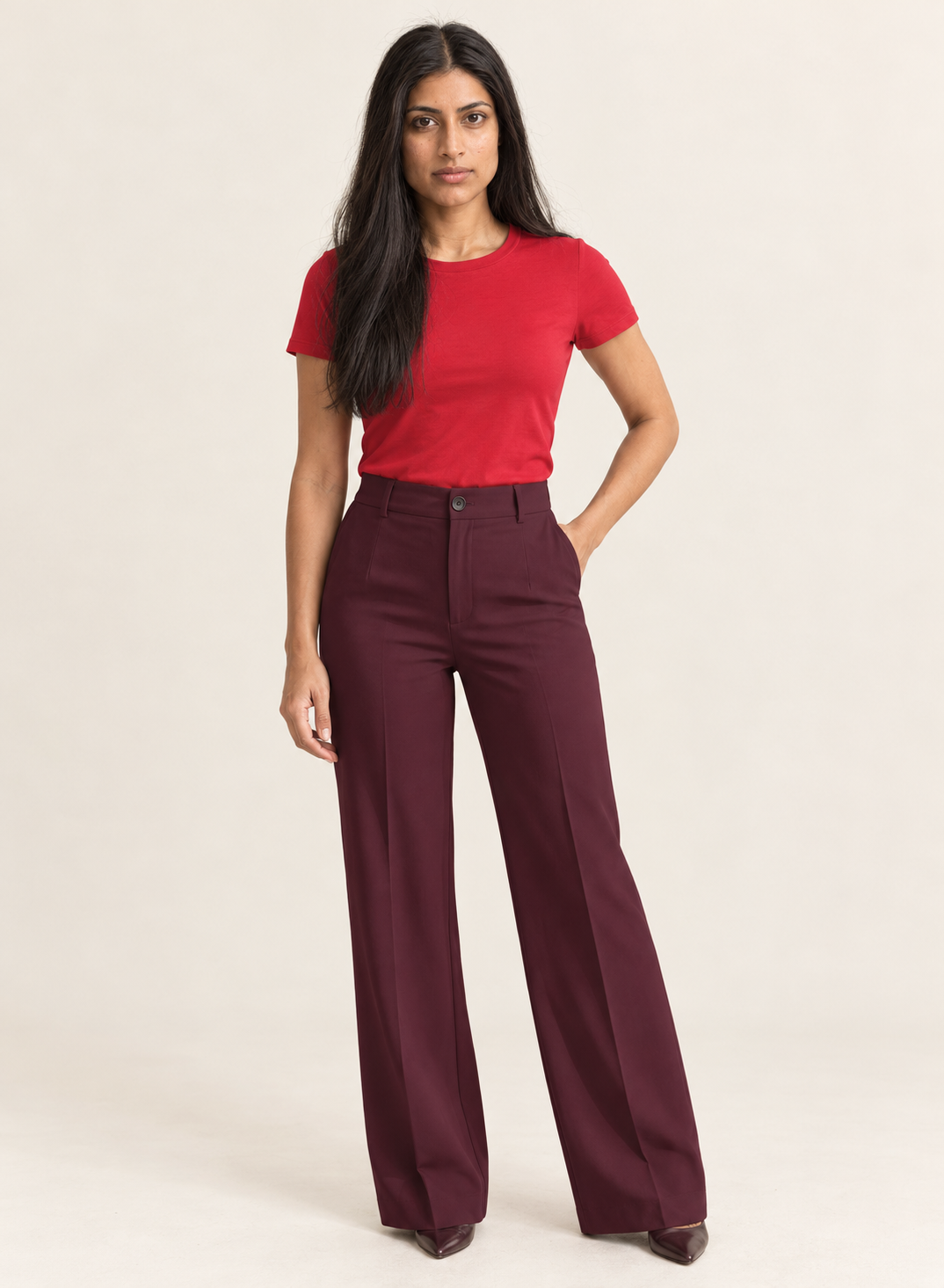 Vesper High-Waist Wide-Leg Pants | Women's Tailored Office Trousers