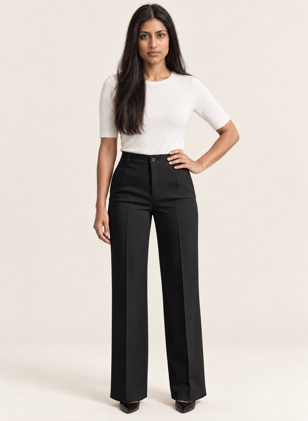 Vesper High-Waist Wide-Leg Pants | Women's Tailored Office Trousers