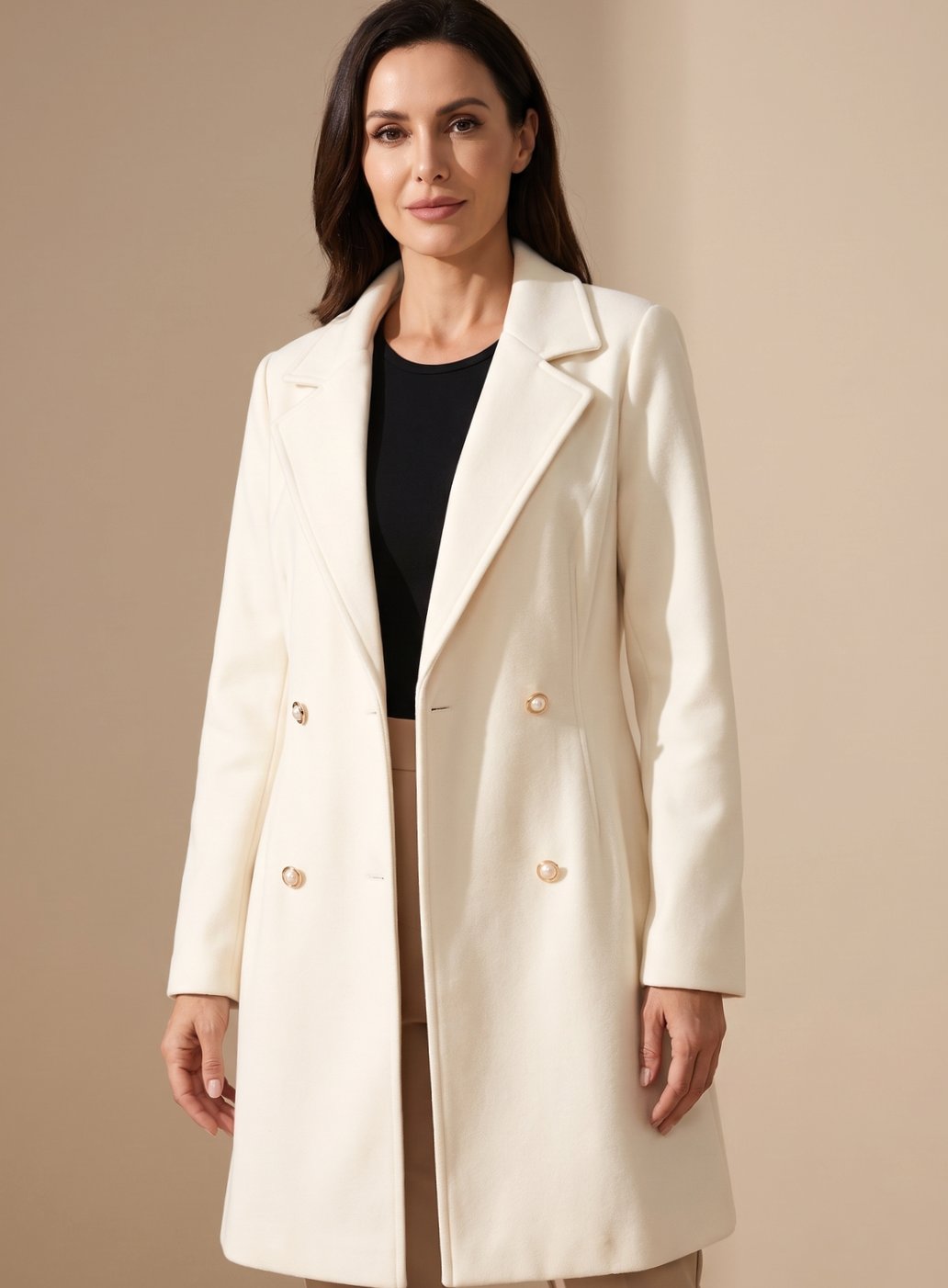 Ysabel double-breasted flared coat