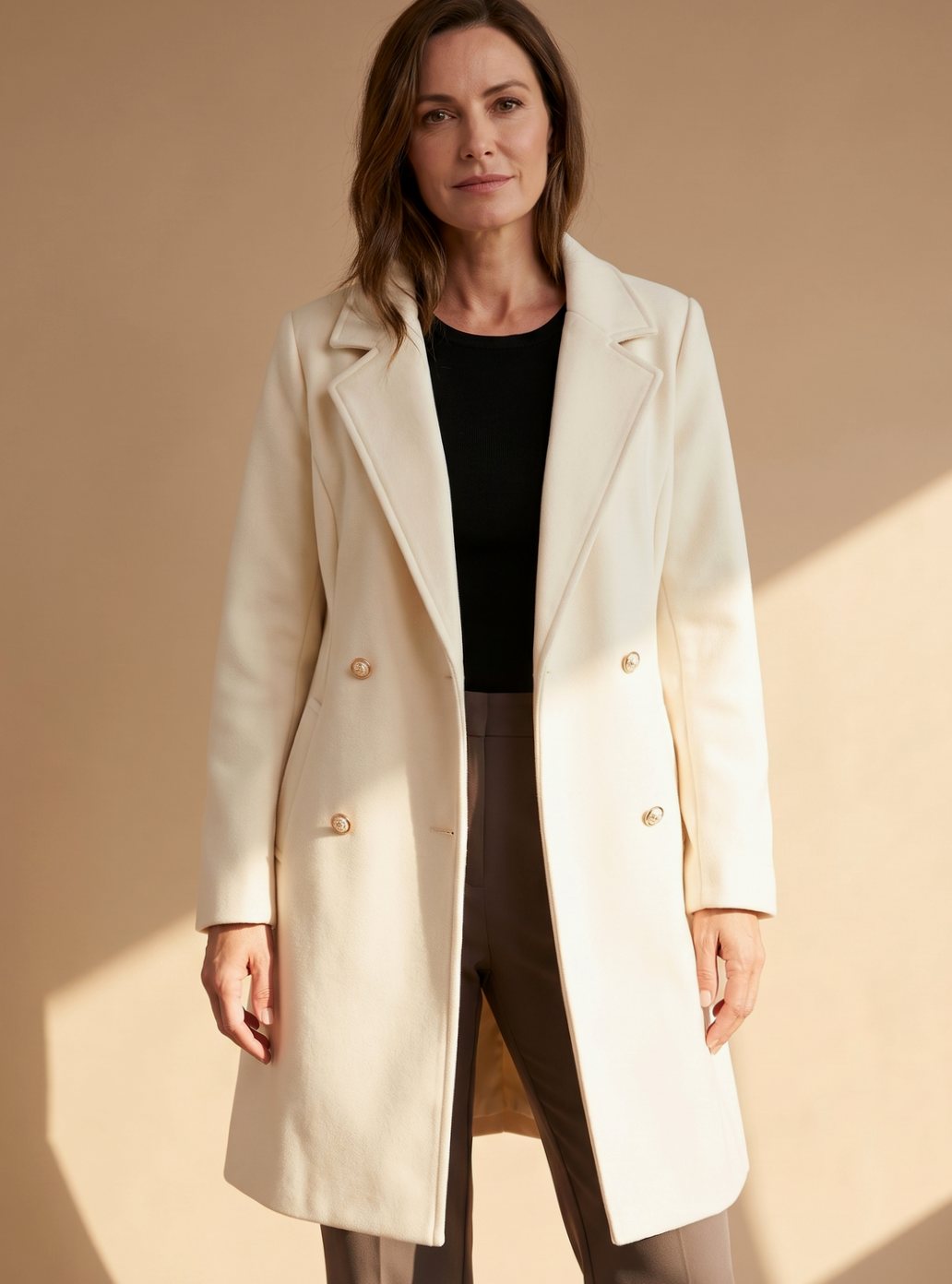 Ysabel double-breasted flared coat