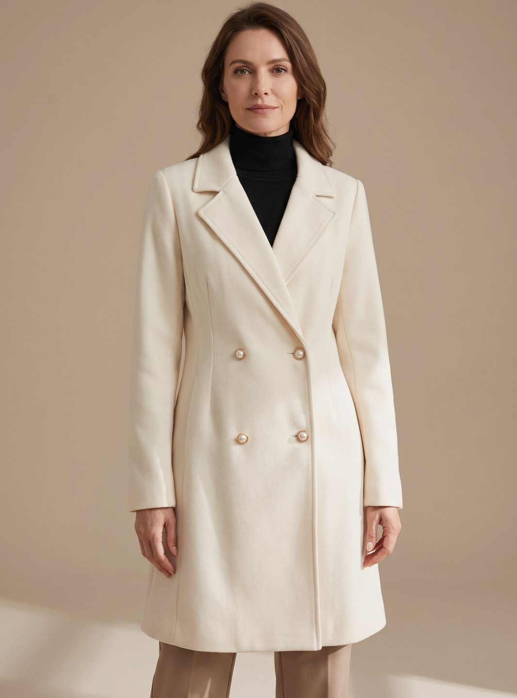 Ysabel double-breasted flared coat