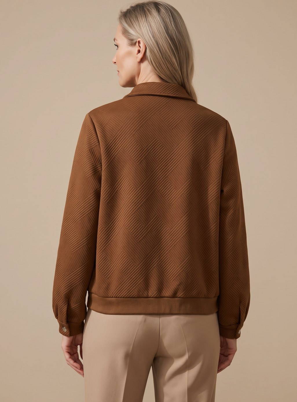 Zinnia textured zip-up bomber jacket
