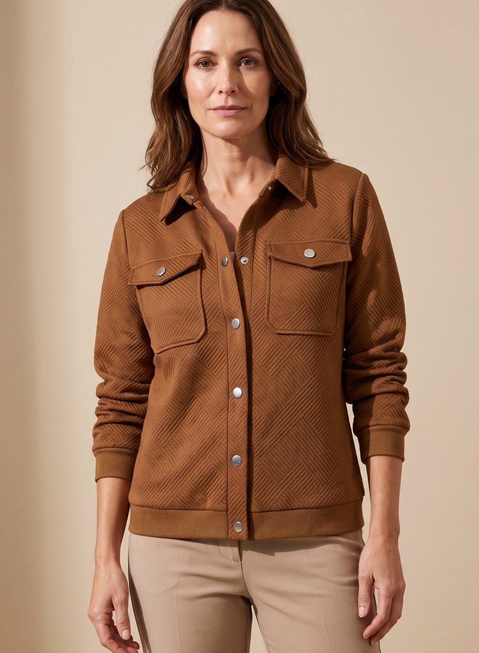 Zinnia textured zip-up bomber jacket