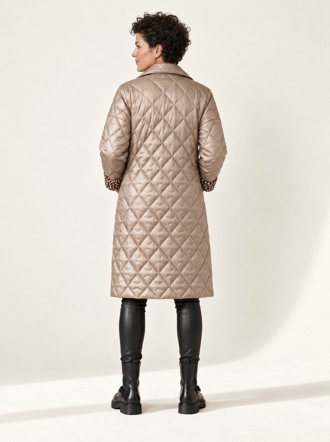 Sienne Quilted Mid-Length Coat | Women's Diamond-Stitch Winter Jacket