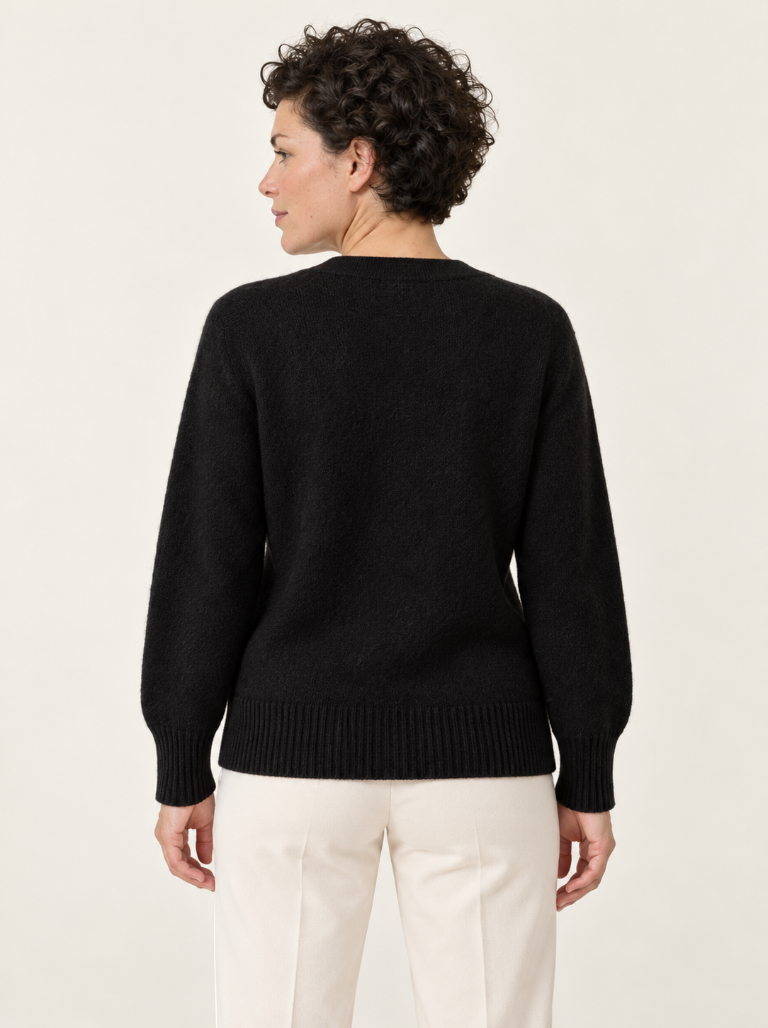 Mirela V-Neck Knit Cardigan | Women's Gold Heart-Button Sweater