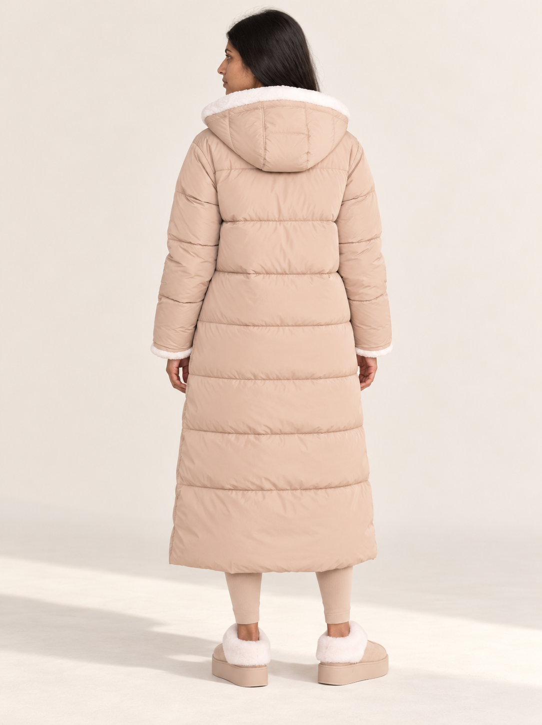 Maelle Reversible Puffer Coat | Women's Longline Hooded Winter Jacket