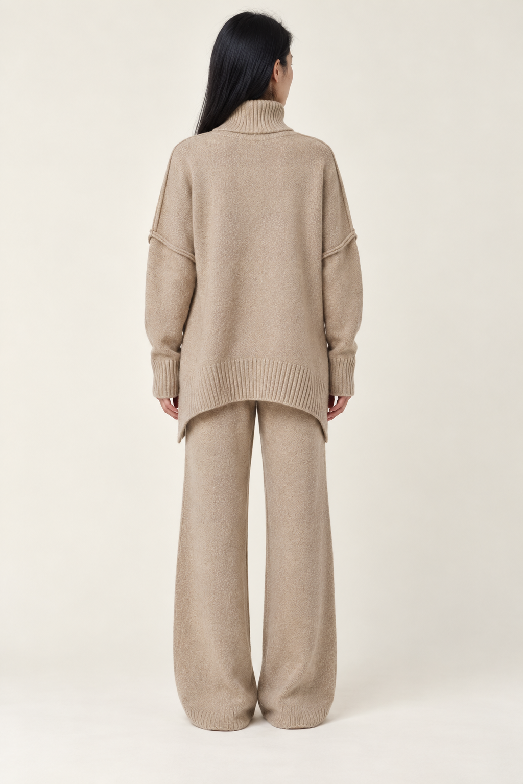 Yasmin Oversized Turtleneck Sweater Set | Women's Wide-Leg Knit Set
