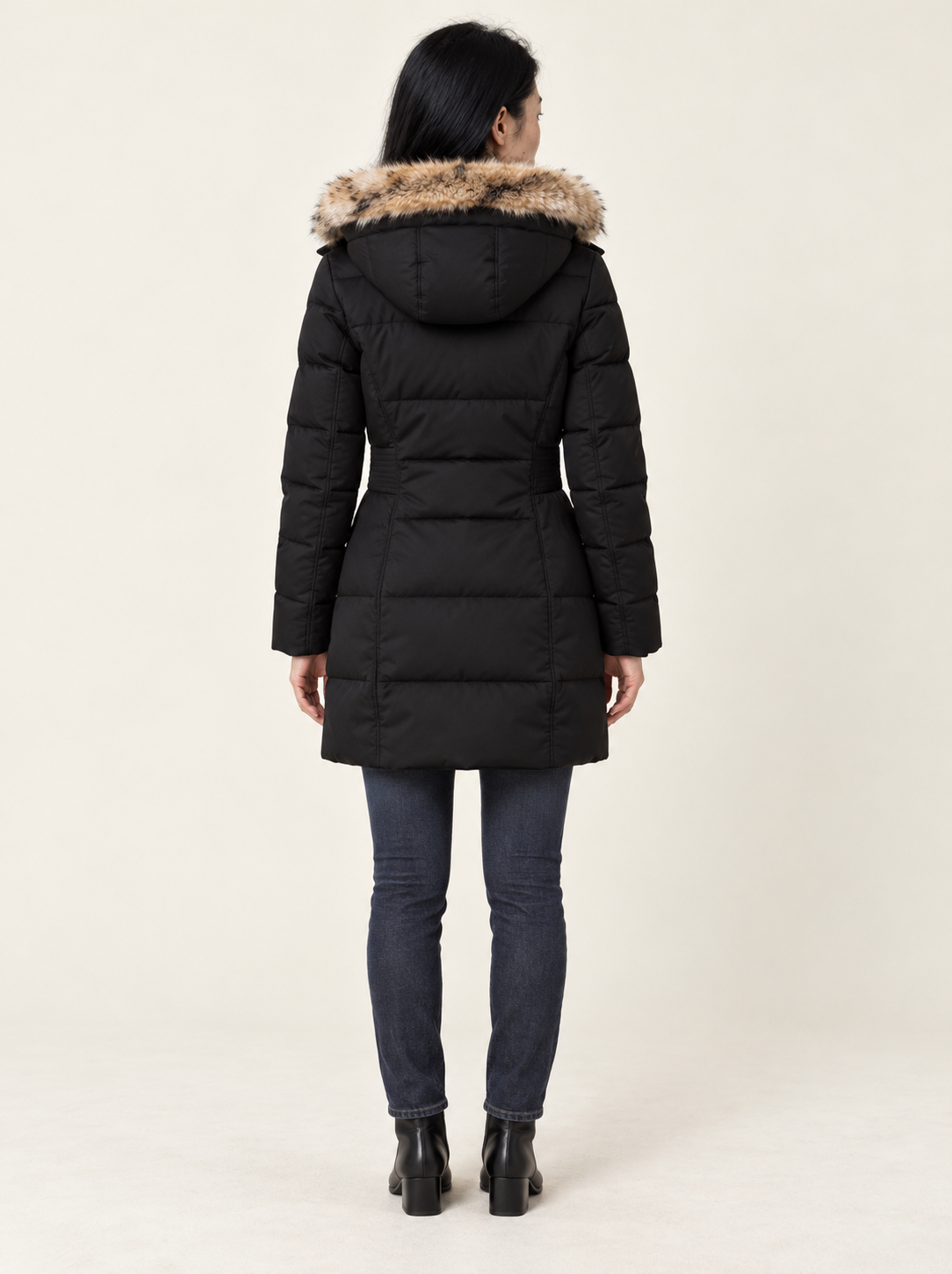 Mariah Longline Puffer Coat | Women's Quilted Faux Fur Hooded Parka
