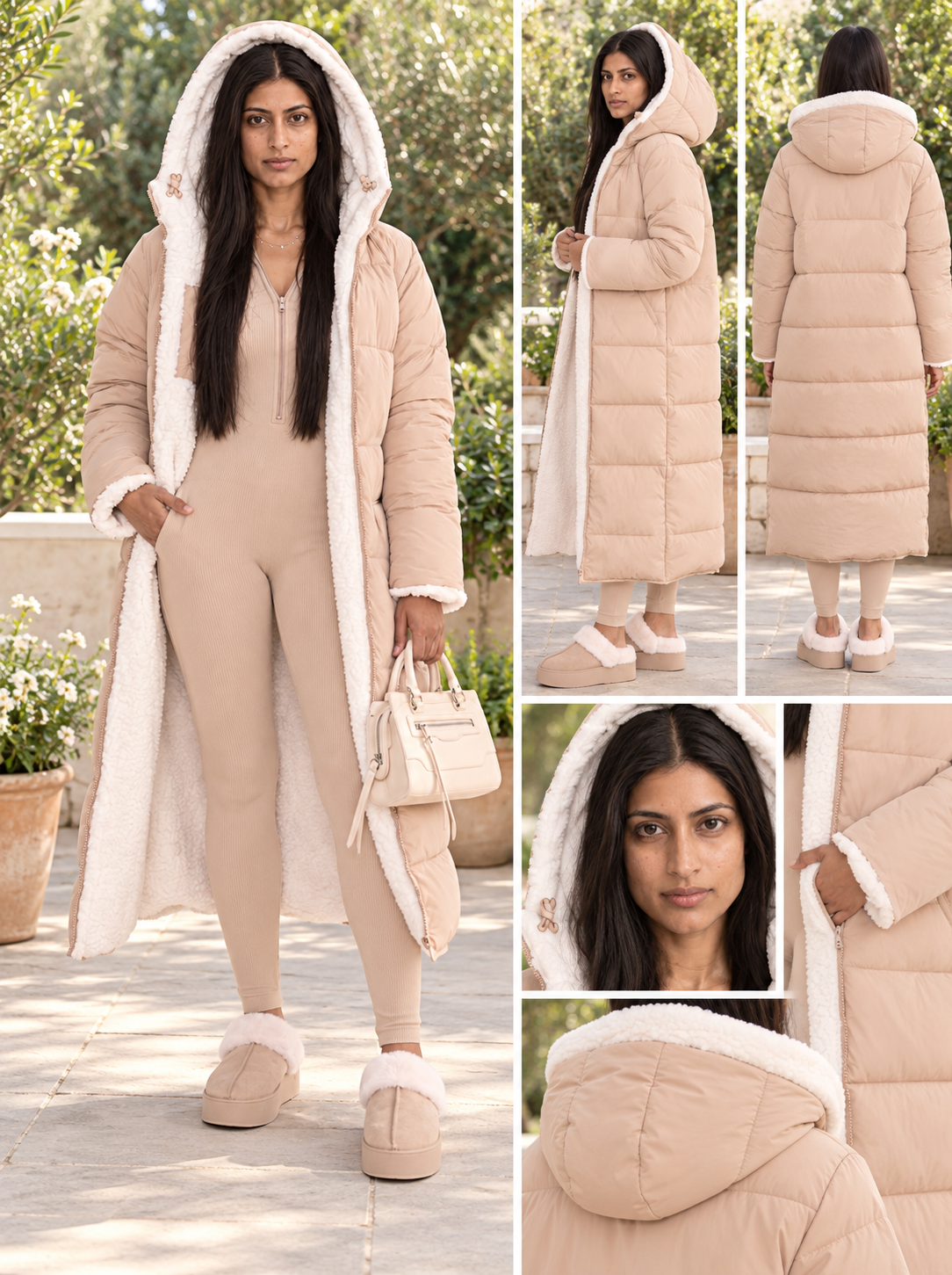 Maelle Reversible Puffer Coat | Women's Longline Hooded Winter Jacket