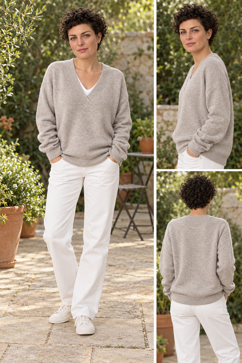 Azalea Oversized V-Neck Sweater | Women's Long Sleeve Knit Pullover