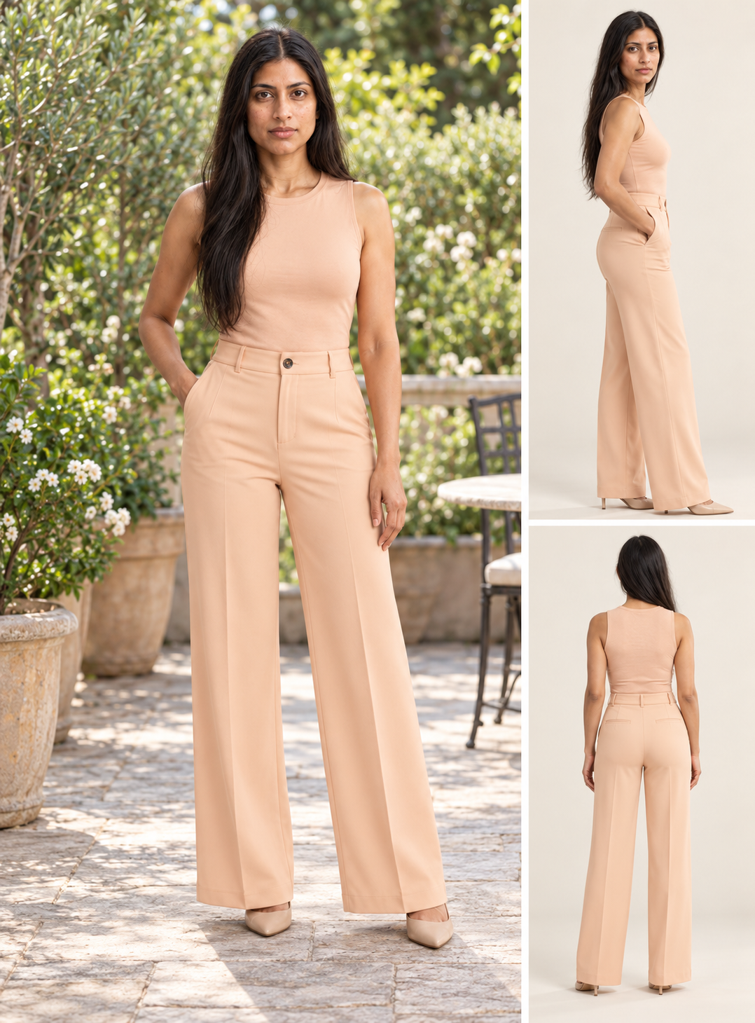 Vesper High-Waist Wide-Leg Pants | Women's Tailored Office Trousers