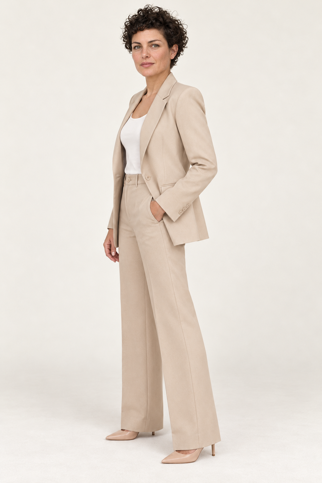 Vianne Blazer Pant Suit Set | Women's Wide-Leg Two-Piece Outfit