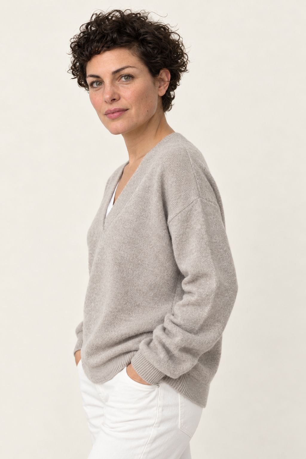 Azalea Oversized V-Neck Sweater | Women's Long Sleeve Knit Pullover