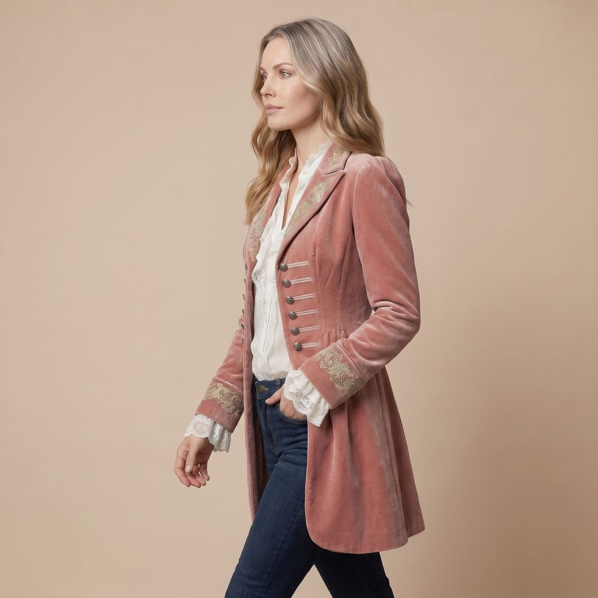 Katie Embroidered Long Coat