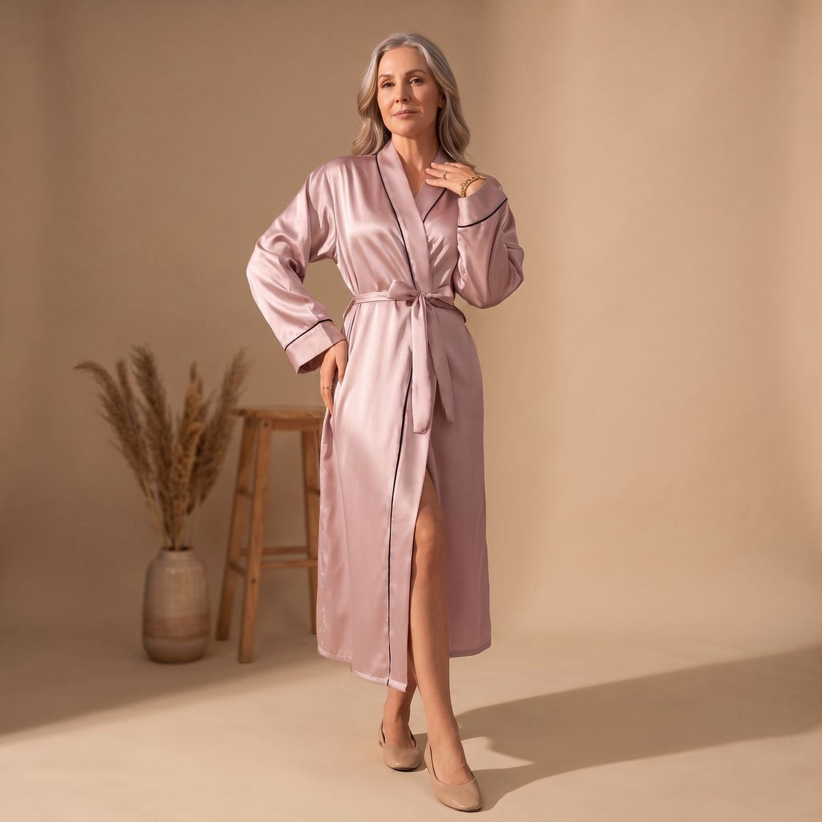 Roberta Belted Wrap Robe