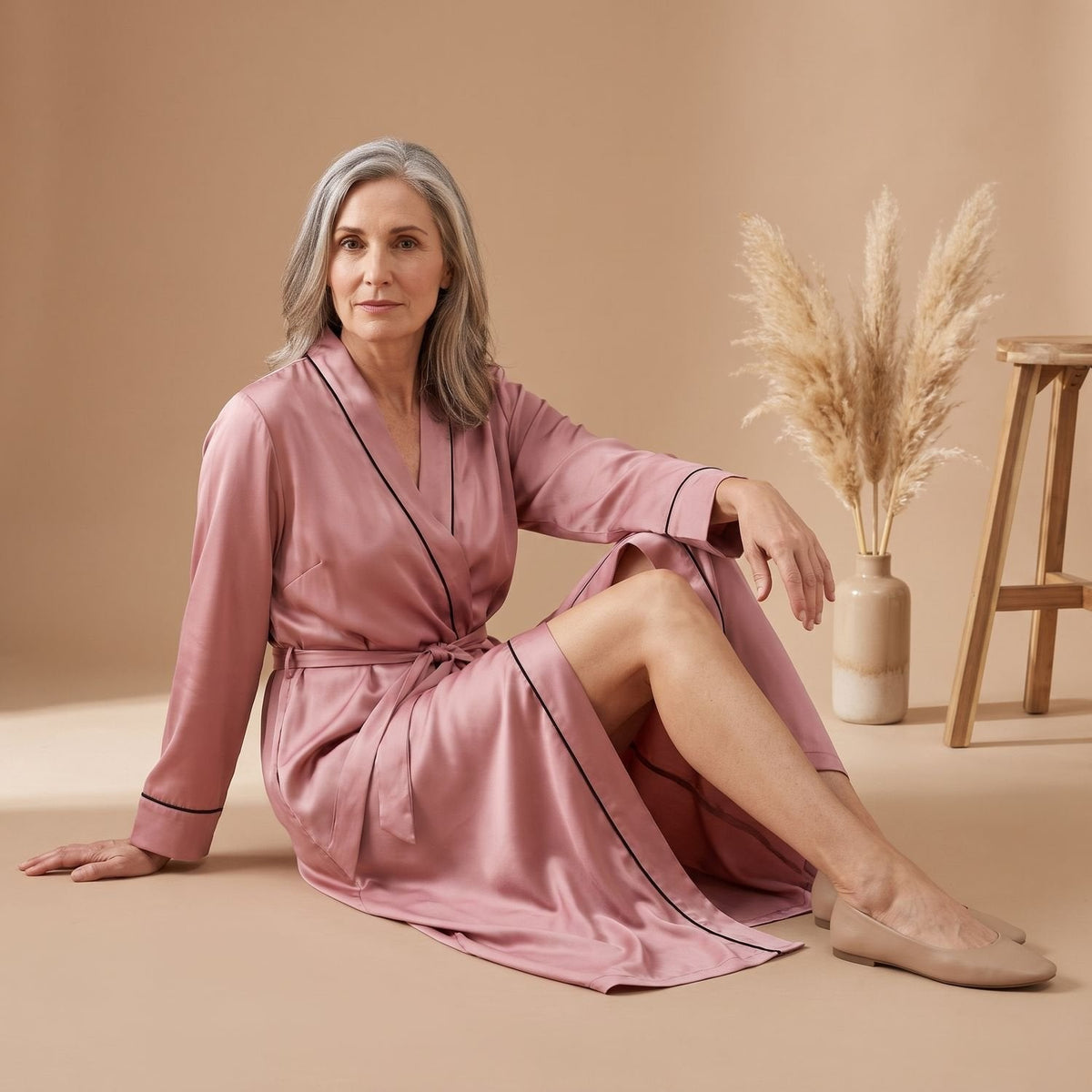 Roberta Belted Wrap Robe