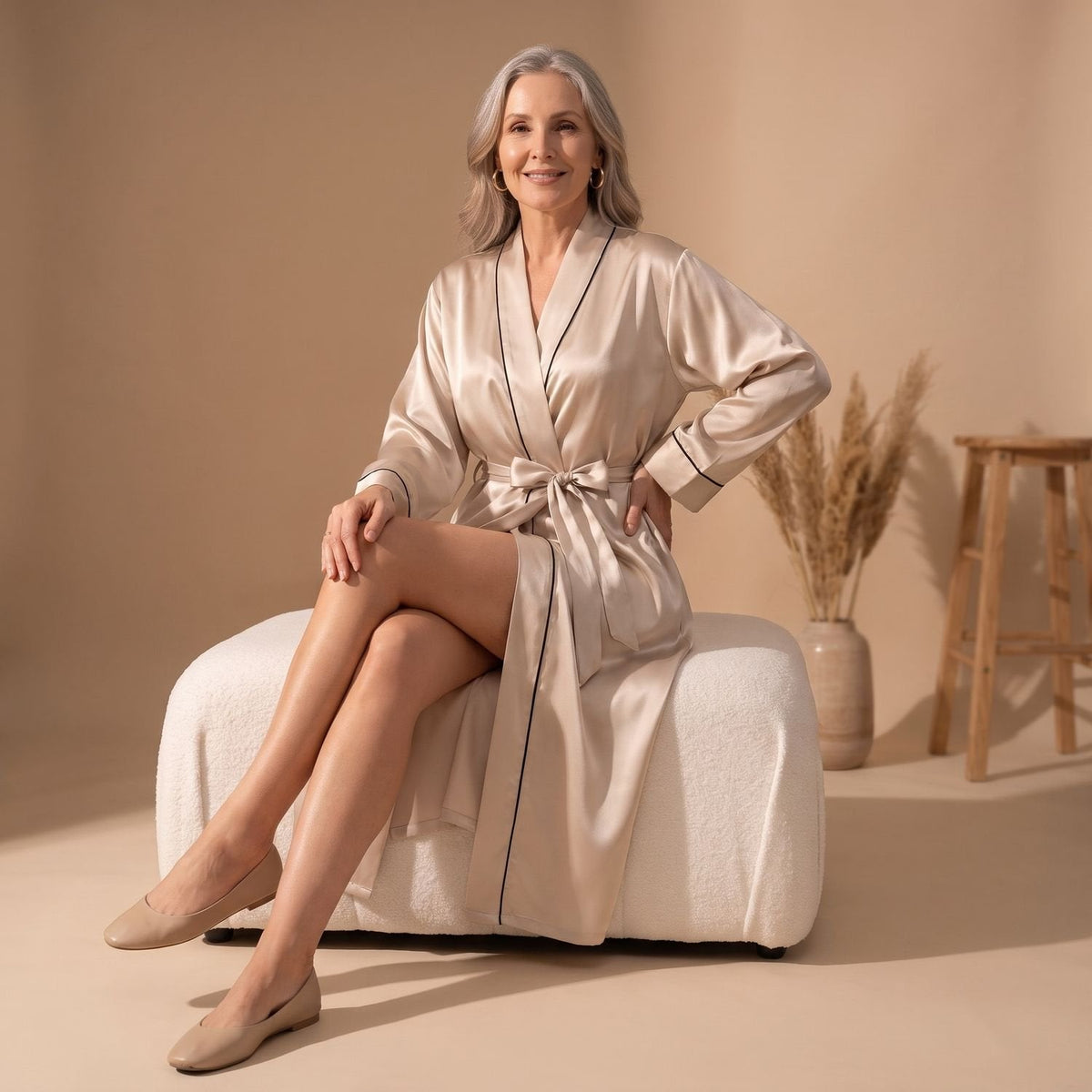 Roberta Belted Wrap Robe