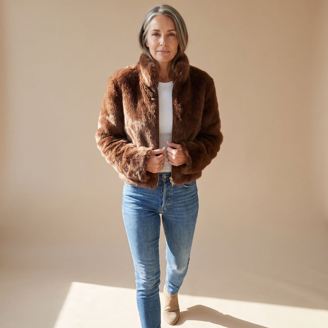 Maureen Cropped Faux Fur Jacket