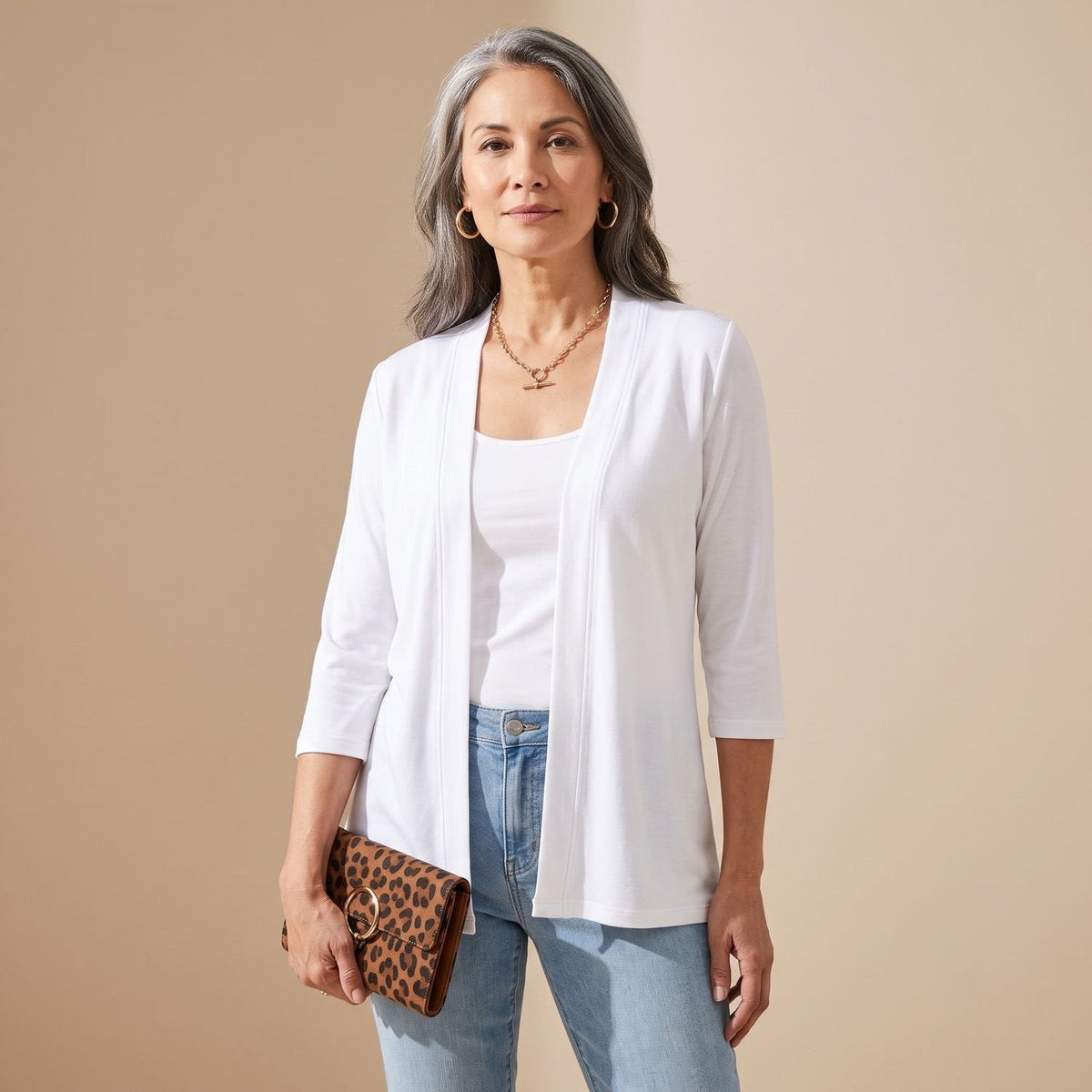 June Waterfall Cardigan in White