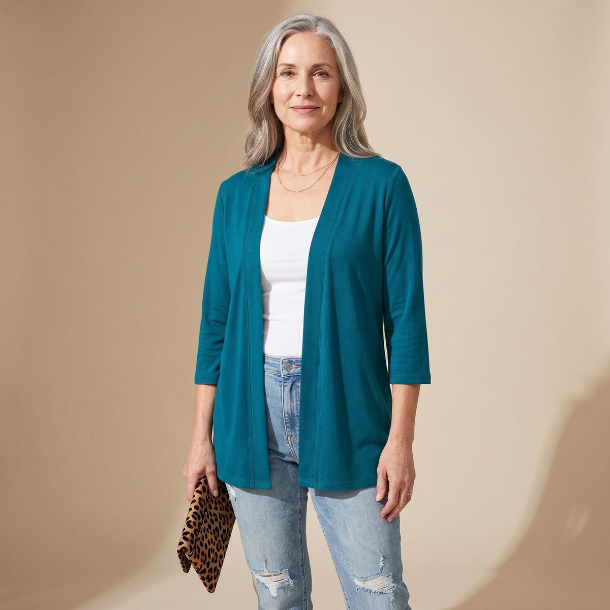 June Waterfall Cardigan in Green