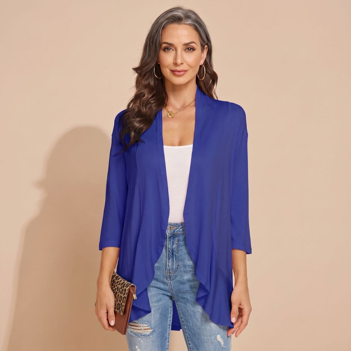 June Waterfall Cardigan in Blue